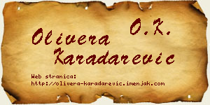 Olivera Karadarević vizit kartica